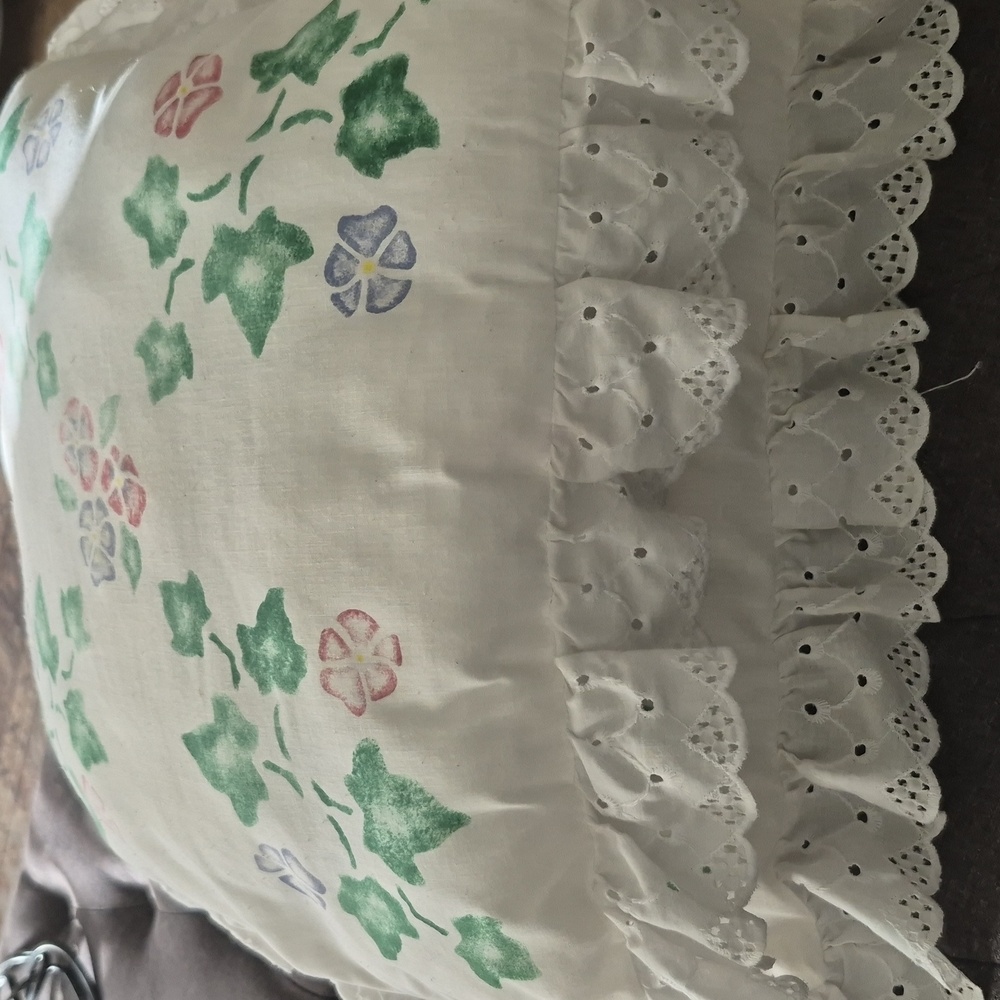 Two Ivy Shabby Chic Pillows With Ruffle - Picture 3 of 5